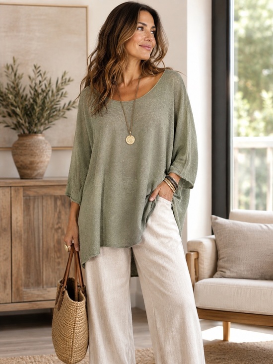 ShopEvelynne Tops - MADE IN ITALY 🇮🇹 Oversized Lightweight Knit Top